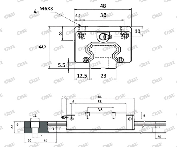 HGH 25 CA | ASE | Linear Guideway Block - Image 2